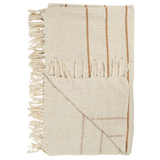 Natural Throw with Brown Stripes