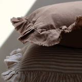 Brown Ruffle Cushion