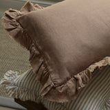 Brown Ruffle Cushion