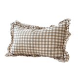 Celia Light Brown Gingham Cushion