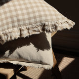Celia Light Brown Gingham Cushion