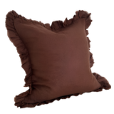 Celia Dark Brown Ruffle Cushion