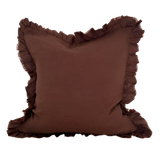 Celia Dark Brown Ruffle Cushion