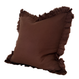 Celia Dark Brown Ruffle Cushion