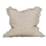 Celia Light Brown Stripe Ruffle Cushion