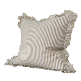 Celia Light Brown Stripe Ruffle Cushion