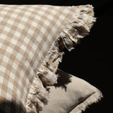 Celia Light Brown Gingham Cushion