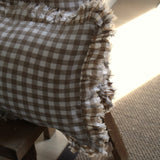Celia Light Brown Gingham Cushion