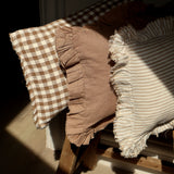 Brown Ruffle Cushion