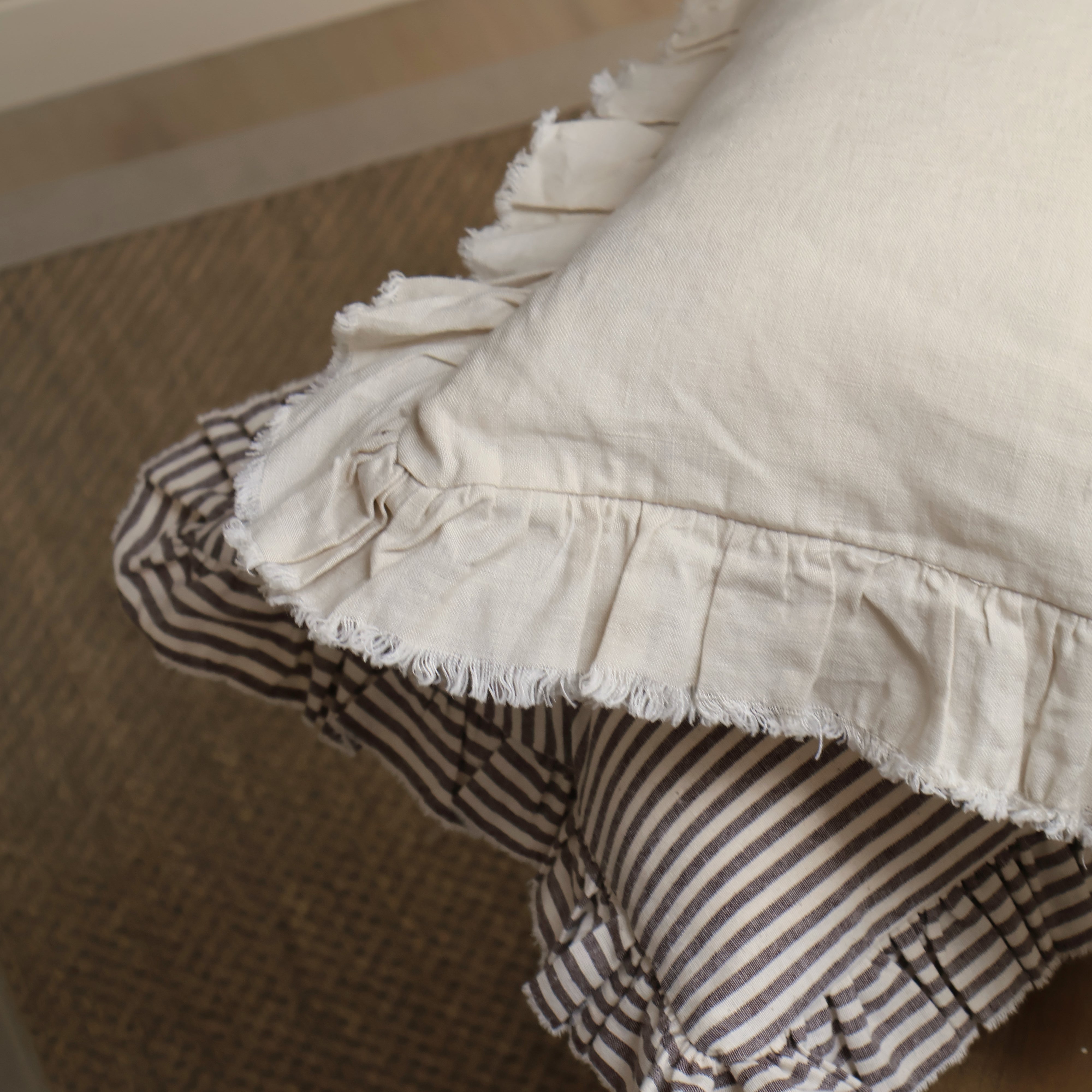 Cream Ruffle Cushion