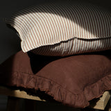 Dark Brown Ruffle Cushion