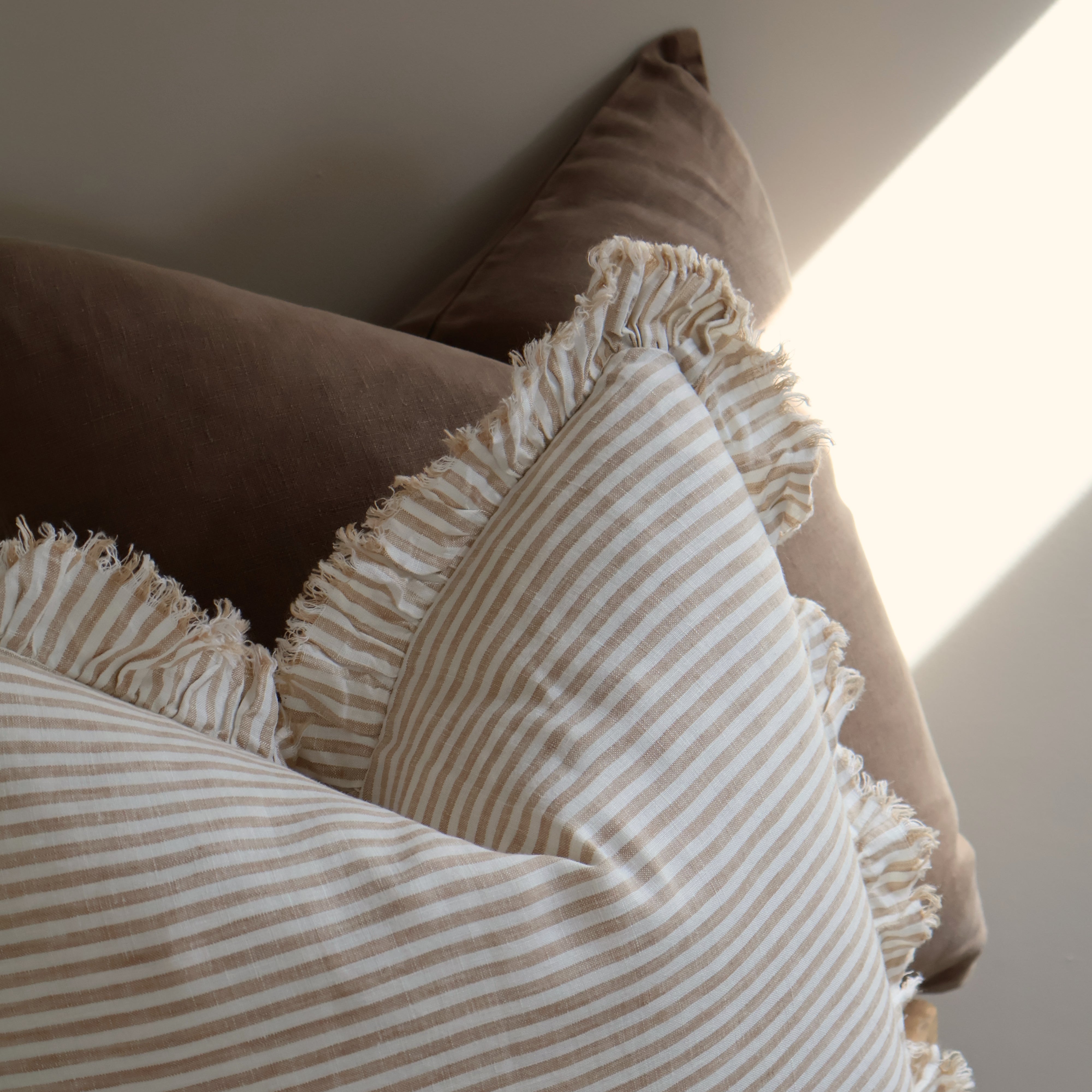 Light Brown Stripe Cushion