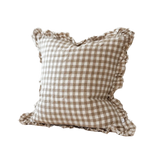 Celia Light Brown Gingham Cushion