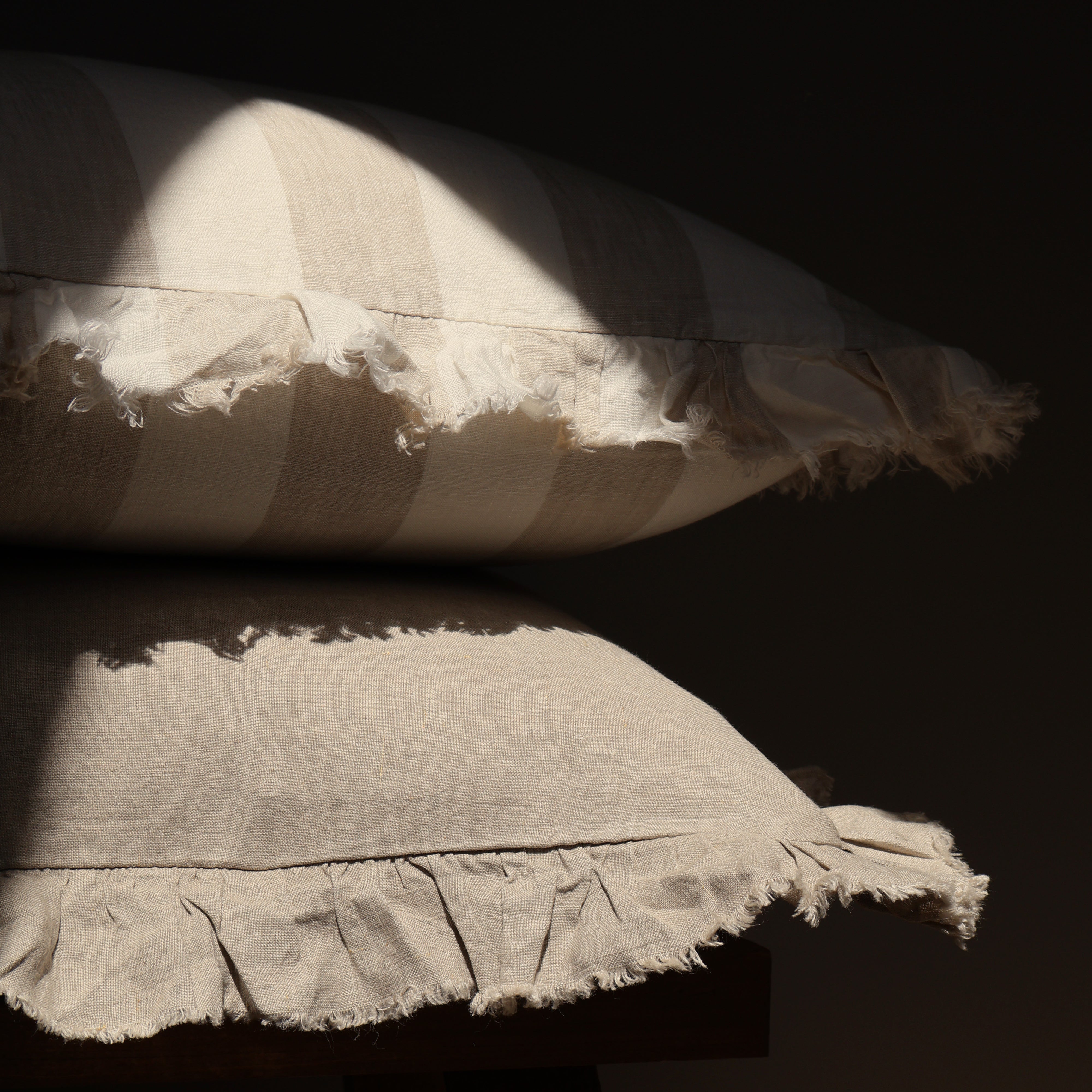 Natural Stripe Linen Cushion