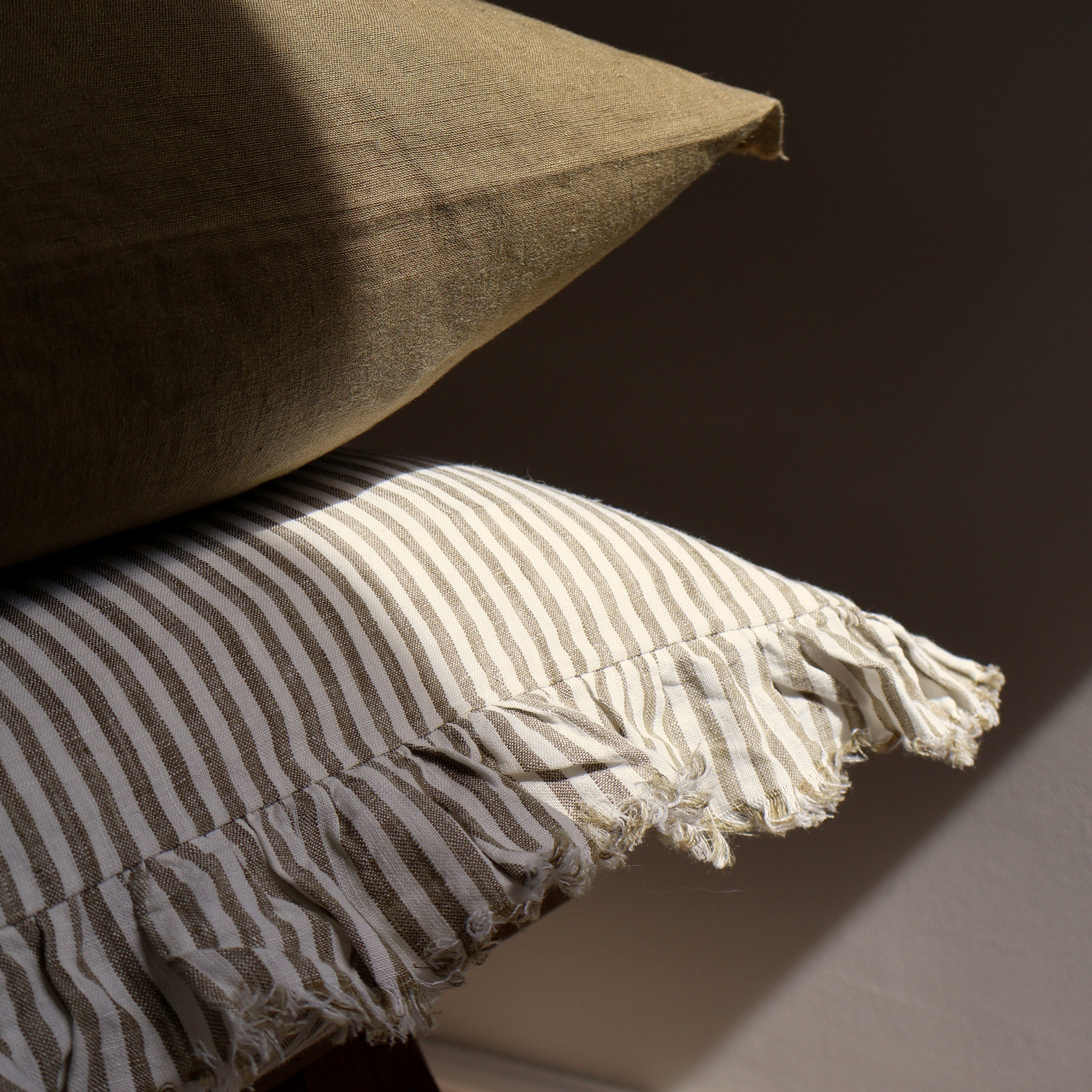 Olive Stripe Cushion