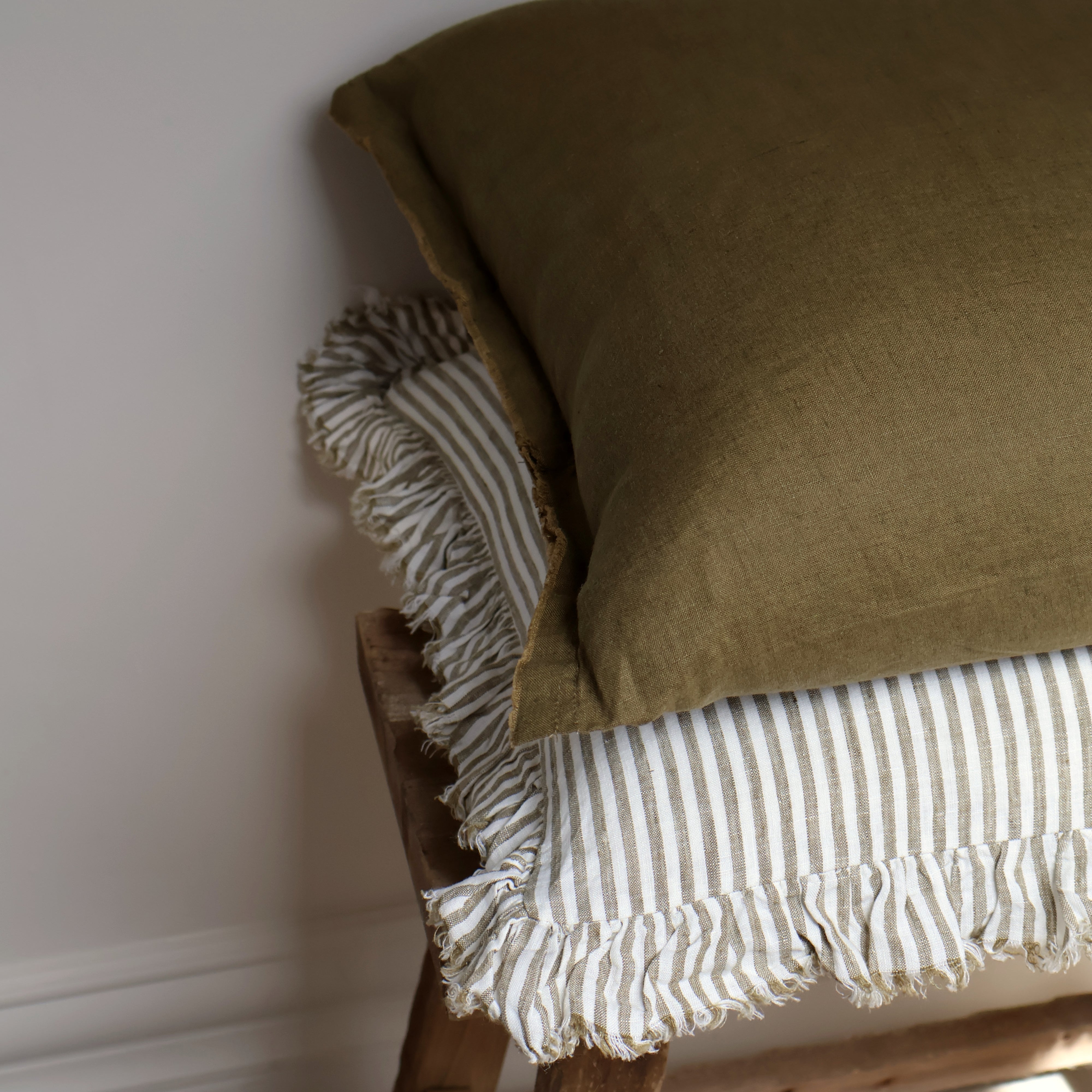 Olive Stripe Cushion