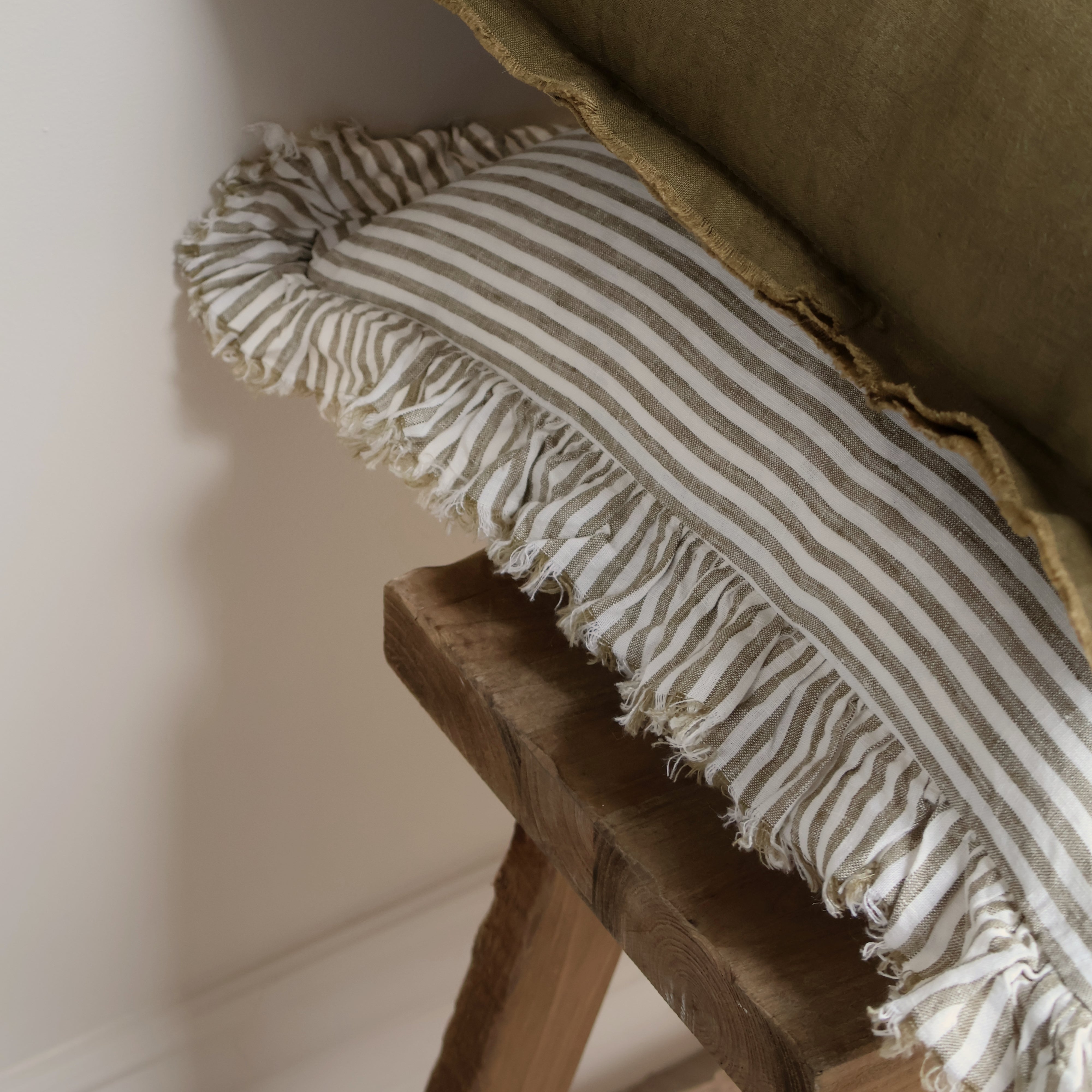 Olive Stripe Cushion