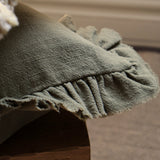 Olive Green Ruffle Cushion