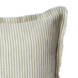 Thea Green and White Stripe Cushion