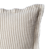 Thea White and Beige Stripe Cushion