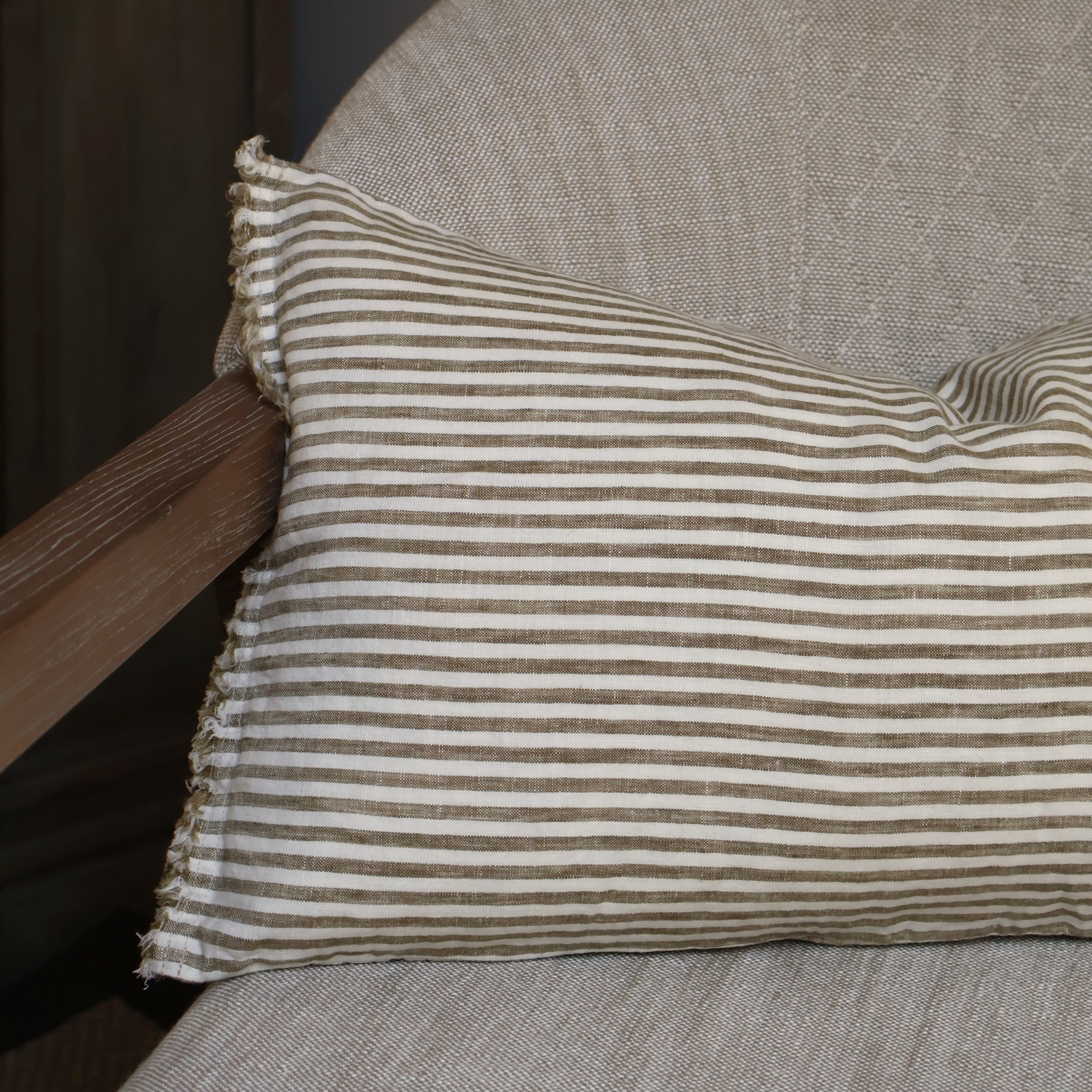 Olive Stripe Cushion