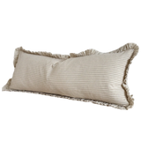 Raya Beige Stripe Ruffle Bolster Cushion