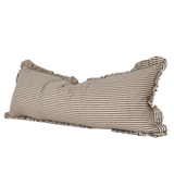 Raya Dark Brown Stripe Ruffle Bolster Cushion