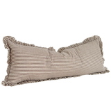 Raya Dark Brown Stripe Ruffle Bolster Cushion