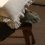 Olive Ruffle Cushion
