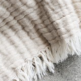 Beige Cotton Throw