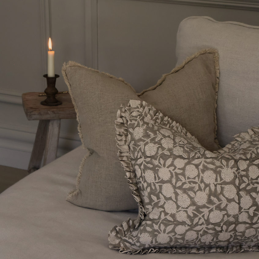 Asha Hand Blocked Bolster Cushion