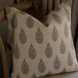 Bella Sage Block Print Cushion
