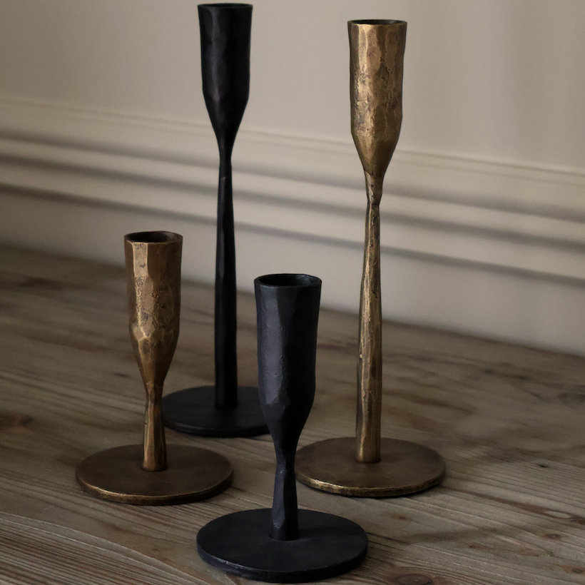 Isla Small Black Taper Candleholder