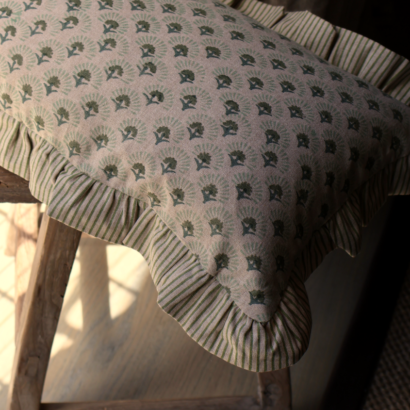 Laurent Block Print Cushion