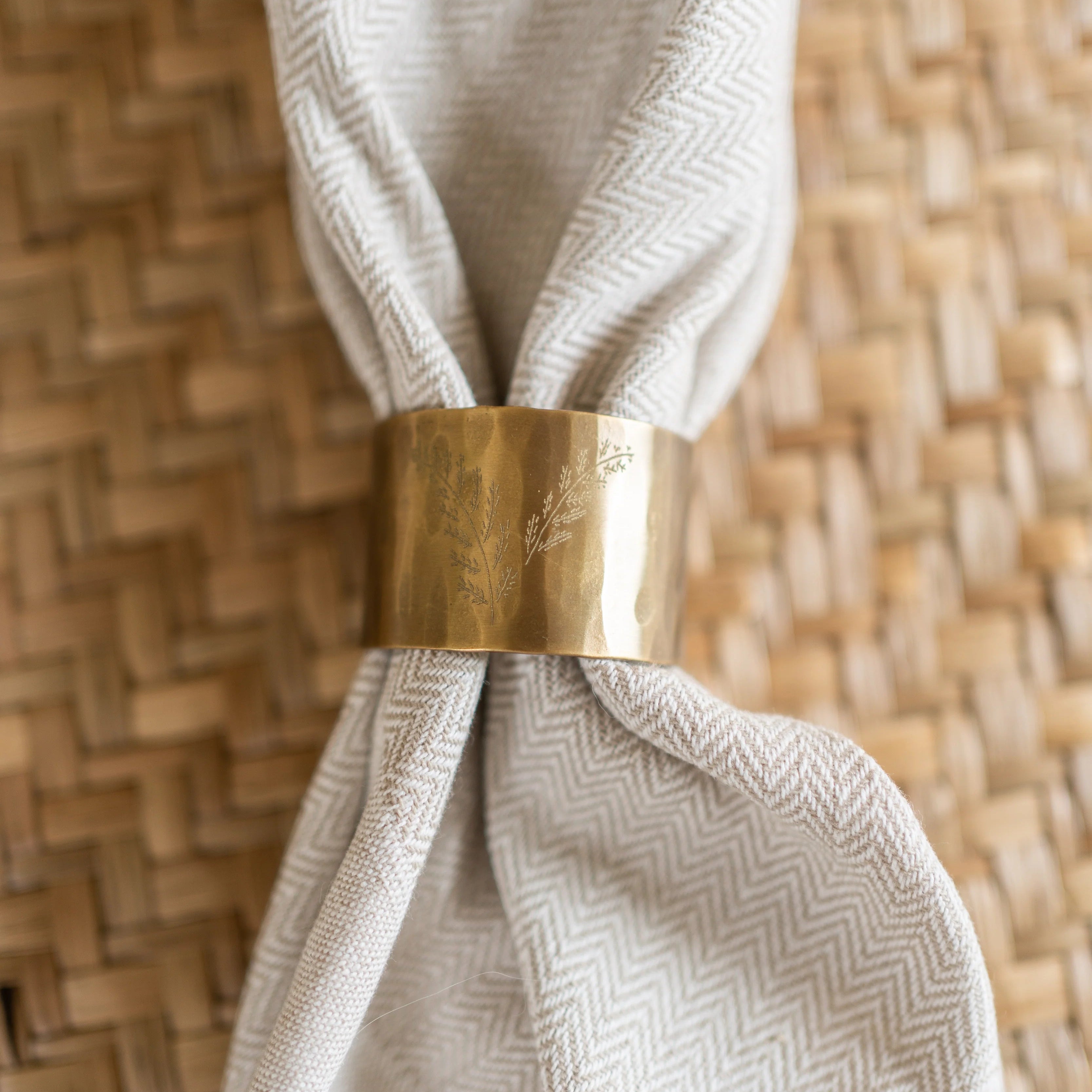 Brass Fern Napkin Holders (Set of 4)