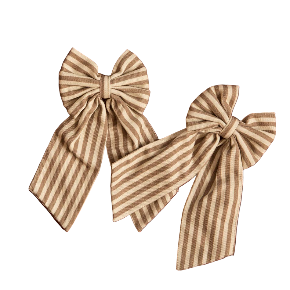 Brown Stripe Bow 