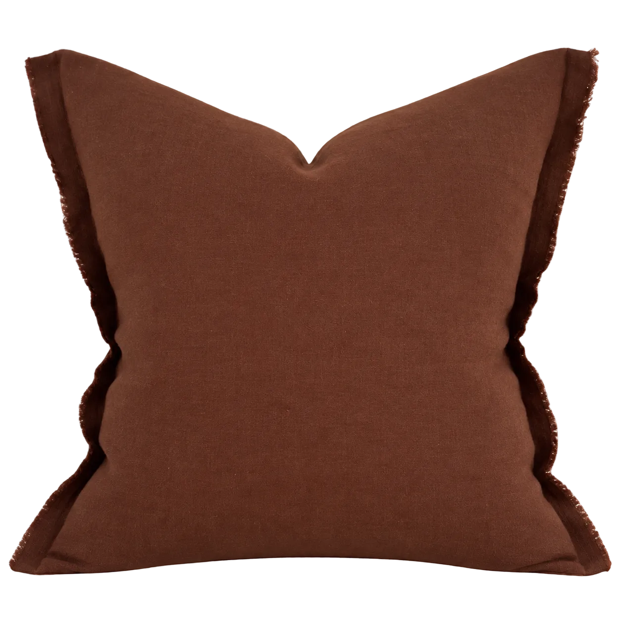 Camille Large Dark Brown Linen Cushion