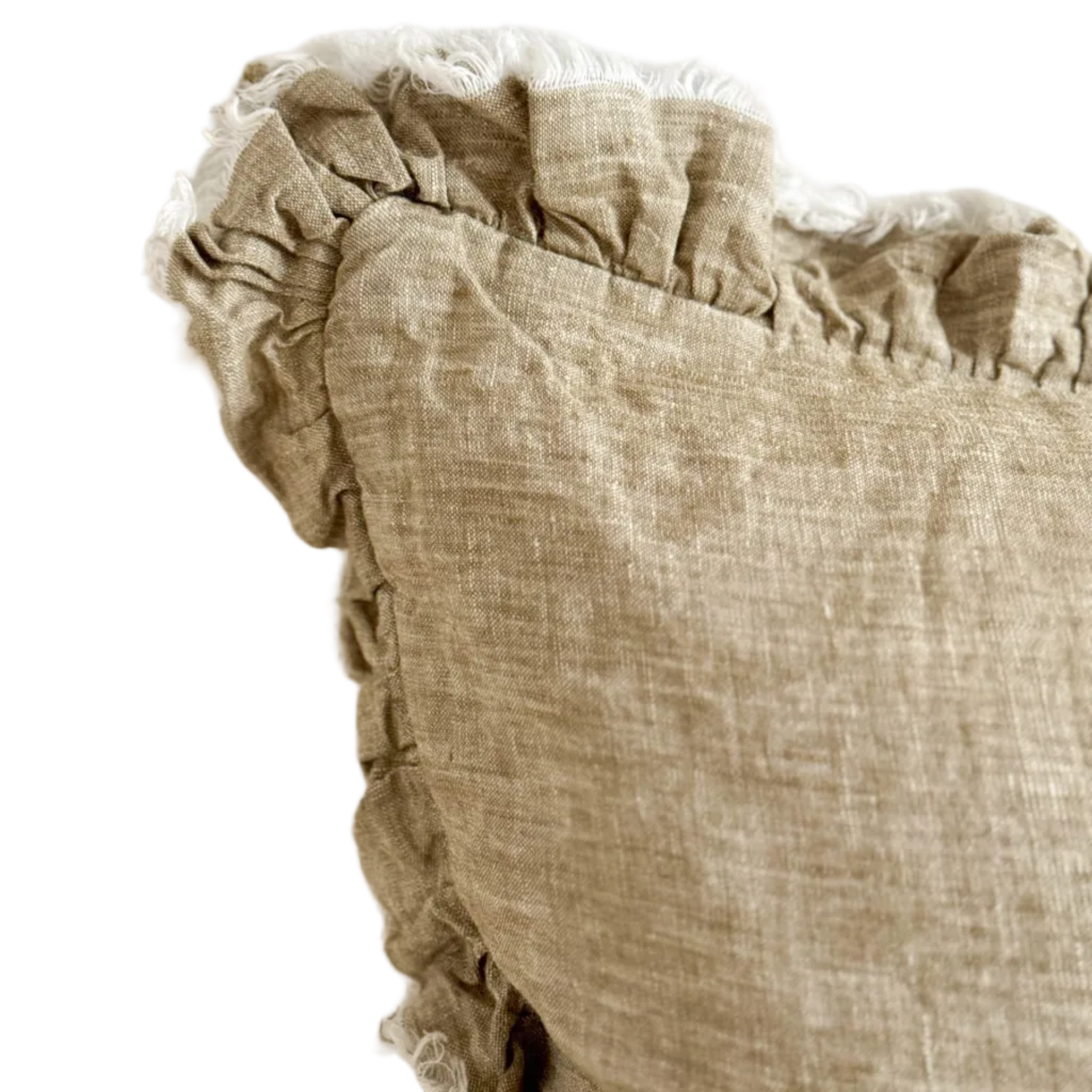 Camille Olive Washed Linen Cushion