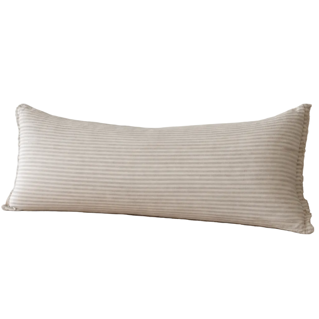 Camille Beige Stripe Bolster Cushion