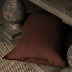 Camille Dark Brown Linen Cushion