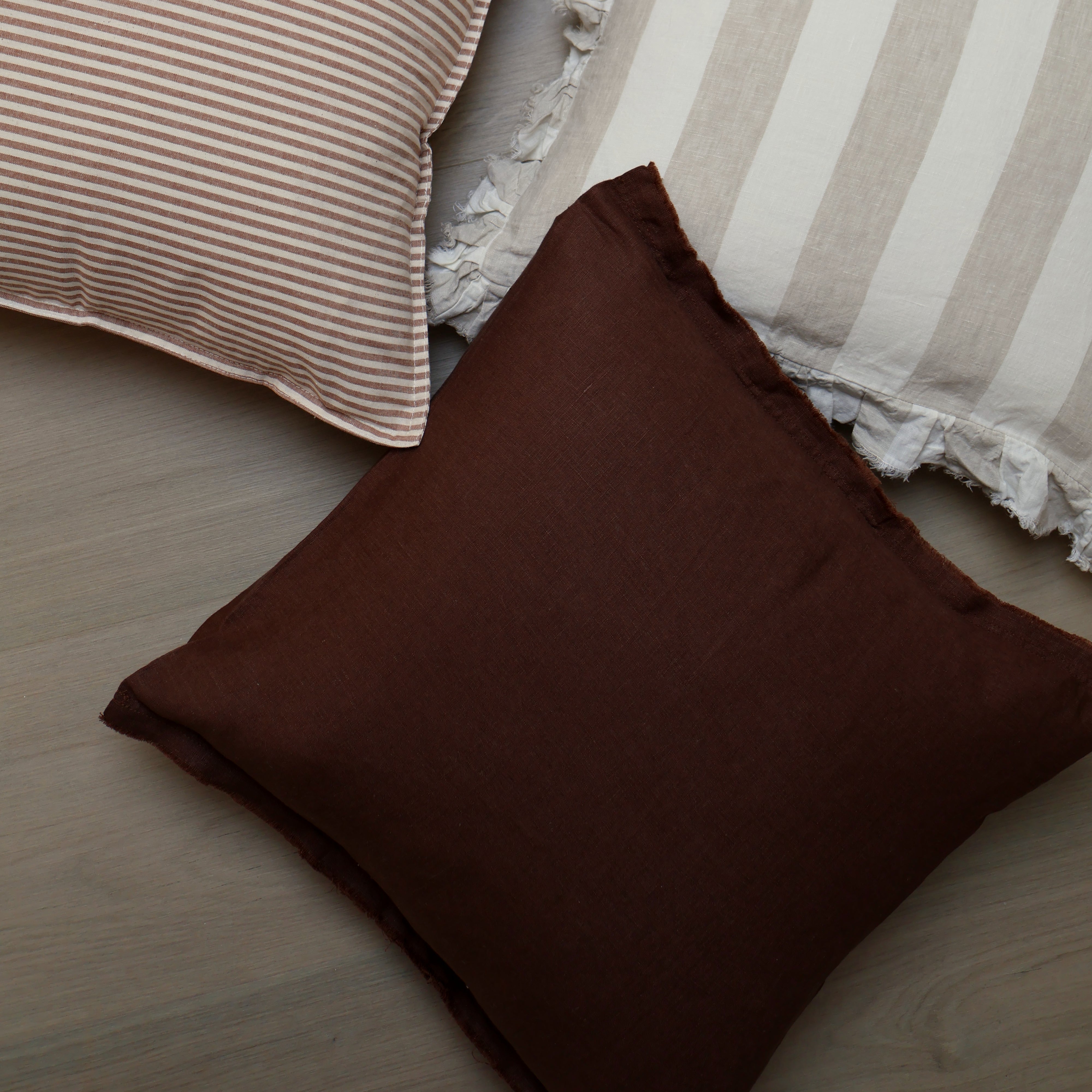 Dark Brown Linen Cushion
