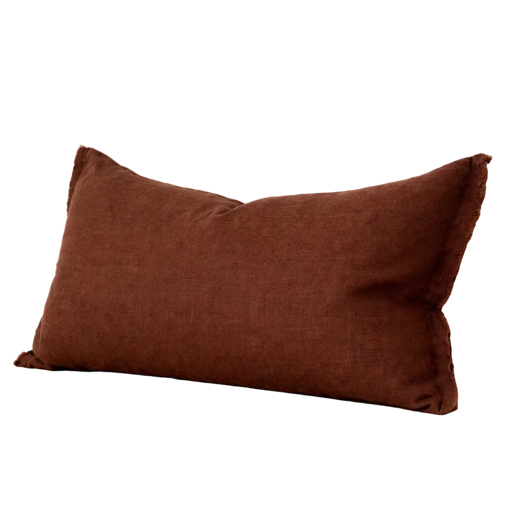 Camille Dark Brown Linen Cushion