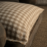 Camille Light Brown Gingham Cushion