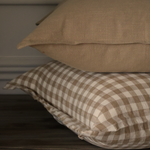 Camille Light Brown Gingham Cushion 