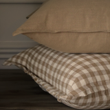 Camille Light Brown Gingham Cushion 