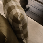 Camille Olive Green Gingham Cushion