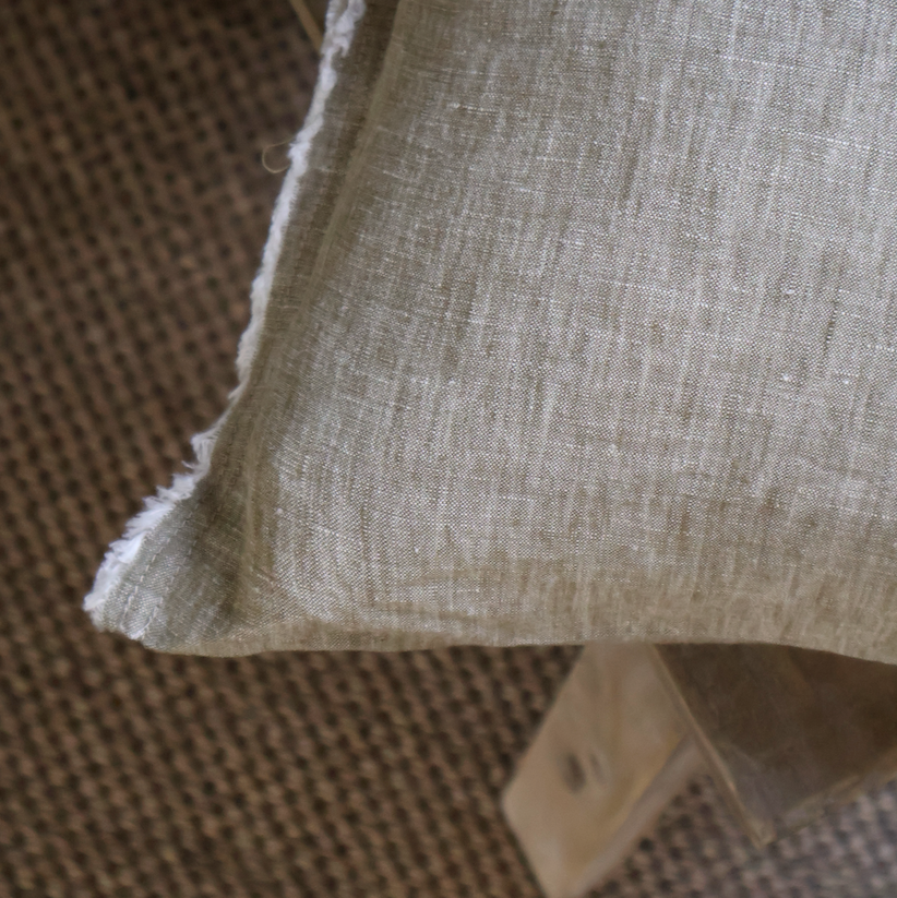 Olive Linen Cushion 