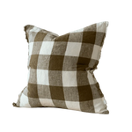 Camille Olive Green Gingham Cushion