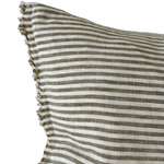 Camille Olive Stripe Bolster Cushion