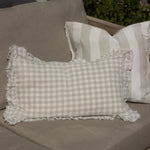 Celia Natural Gingham Ruffle Cushion